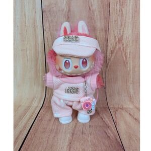 Pink Outfit Clothes with Hat, Camera, and Shoes Fits Labubu Doll NOT Included